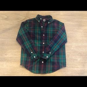 Janie and Jackie button up - Green/blue/red
